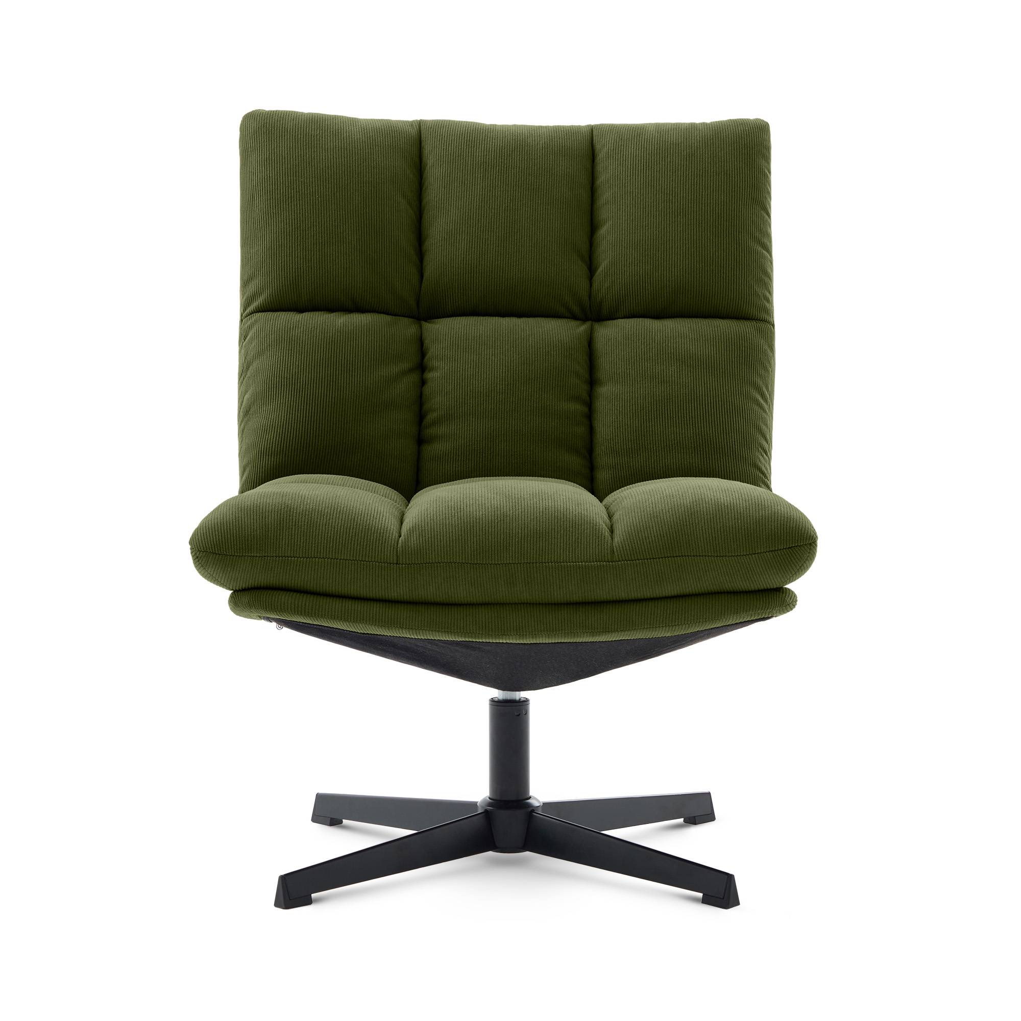 Sicaan Fauteuil pivotant moderne TAO velours côtelé kaki - Image 4