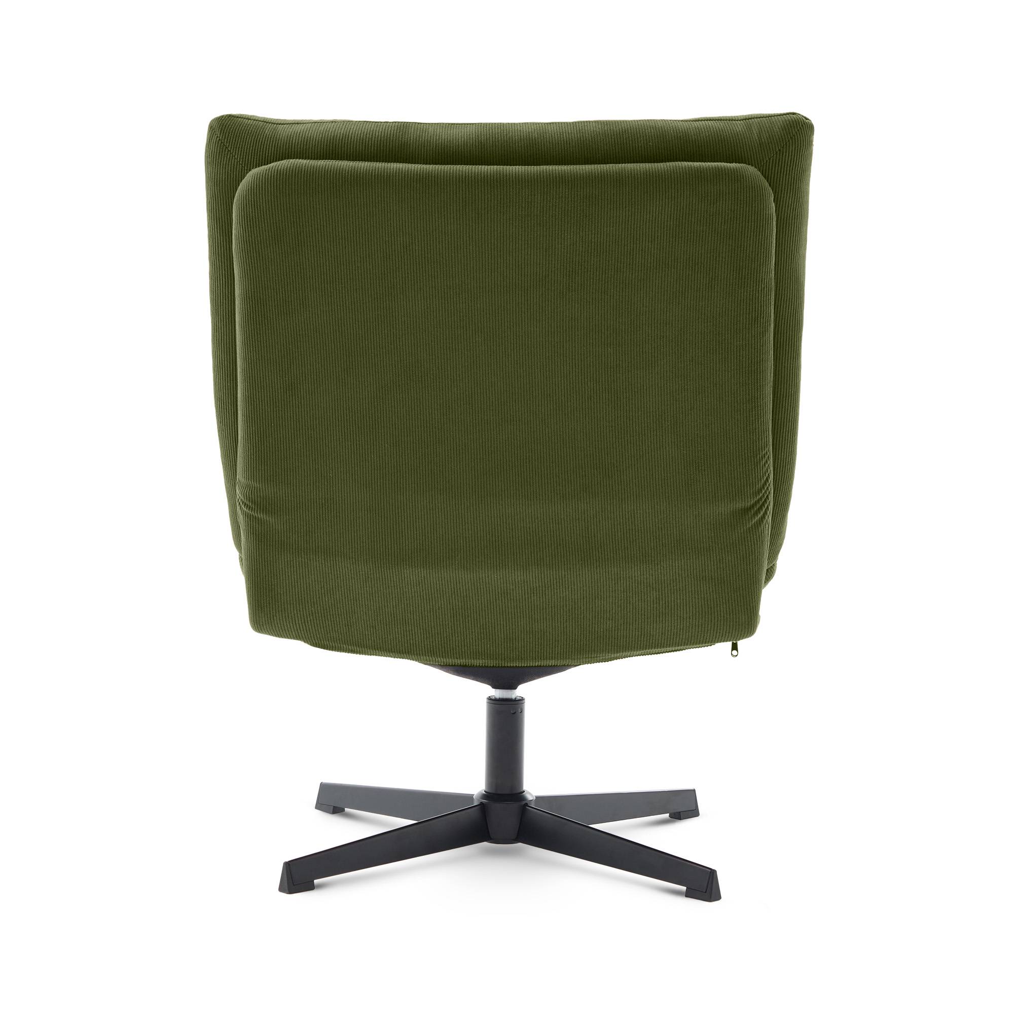 Sicaan Fauteuil pivotant moderne TAO velours côtelé kaki - Image 6