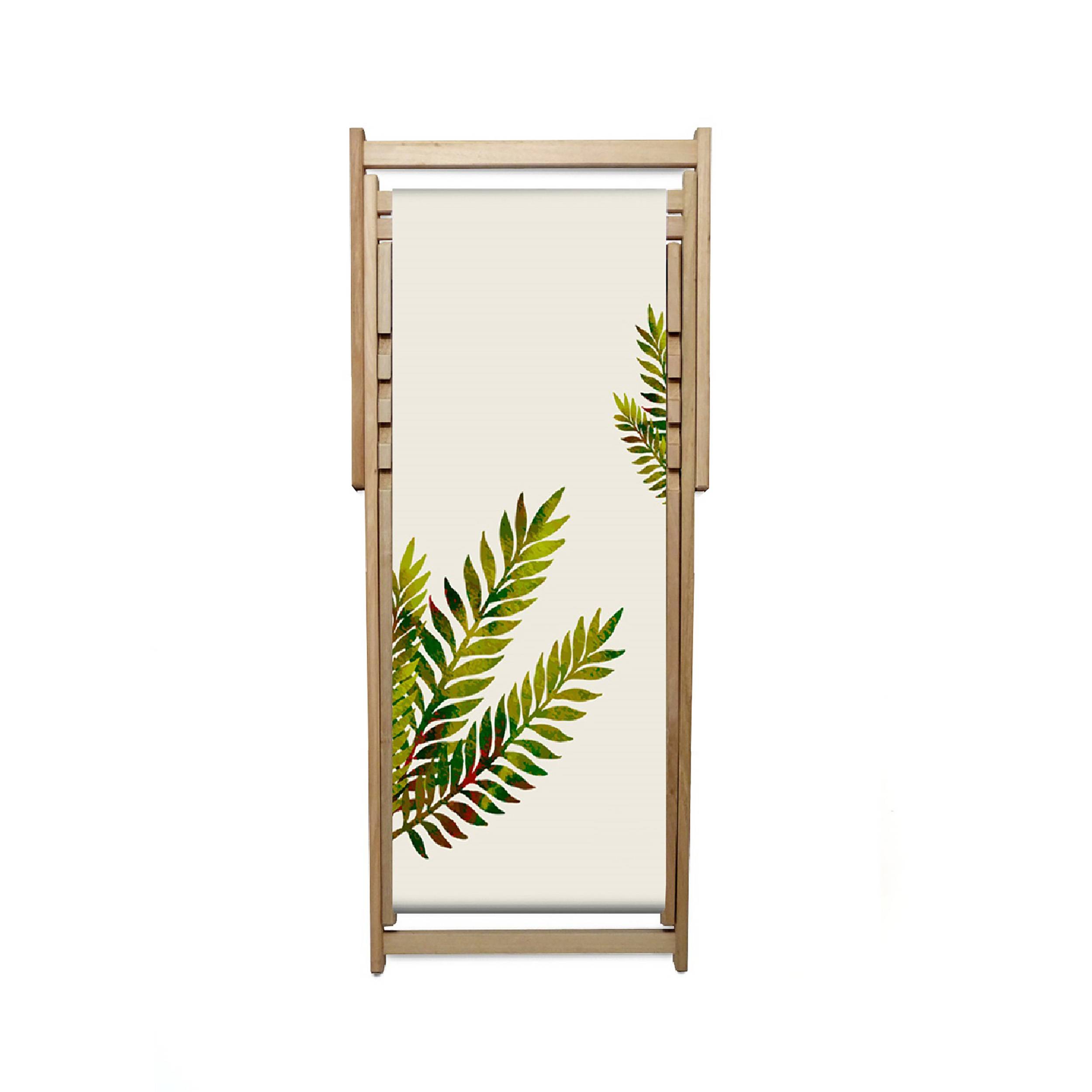 City Garden - Chilienne de jardin en bois d'Eucalyptus avec motif feuille - Ecru - LONA - Imagen 1