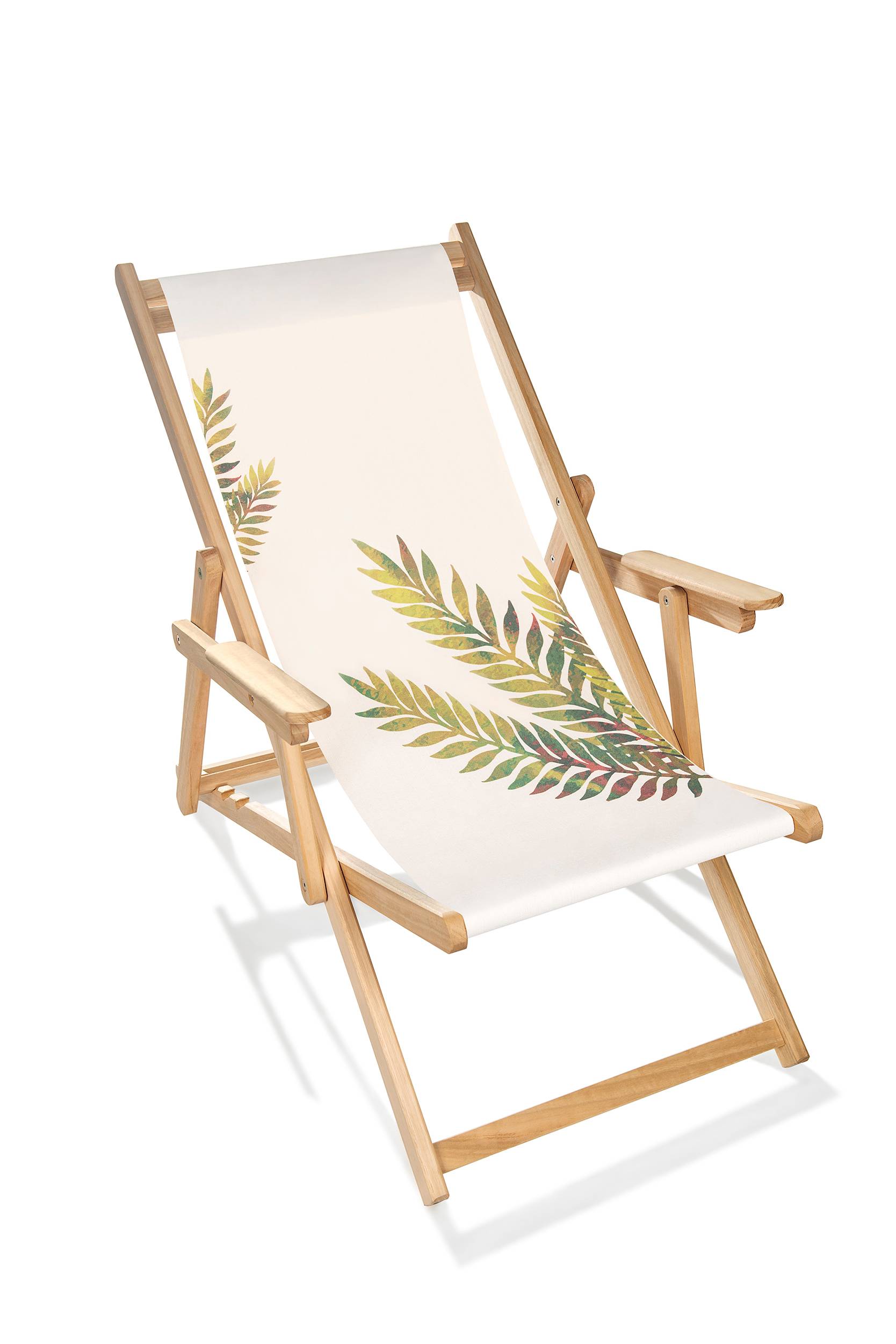 City Garden - Chilienne de jardin en bois d'Eucalyptus avec motif feuille - Ecru - LONA - Imagen 4
