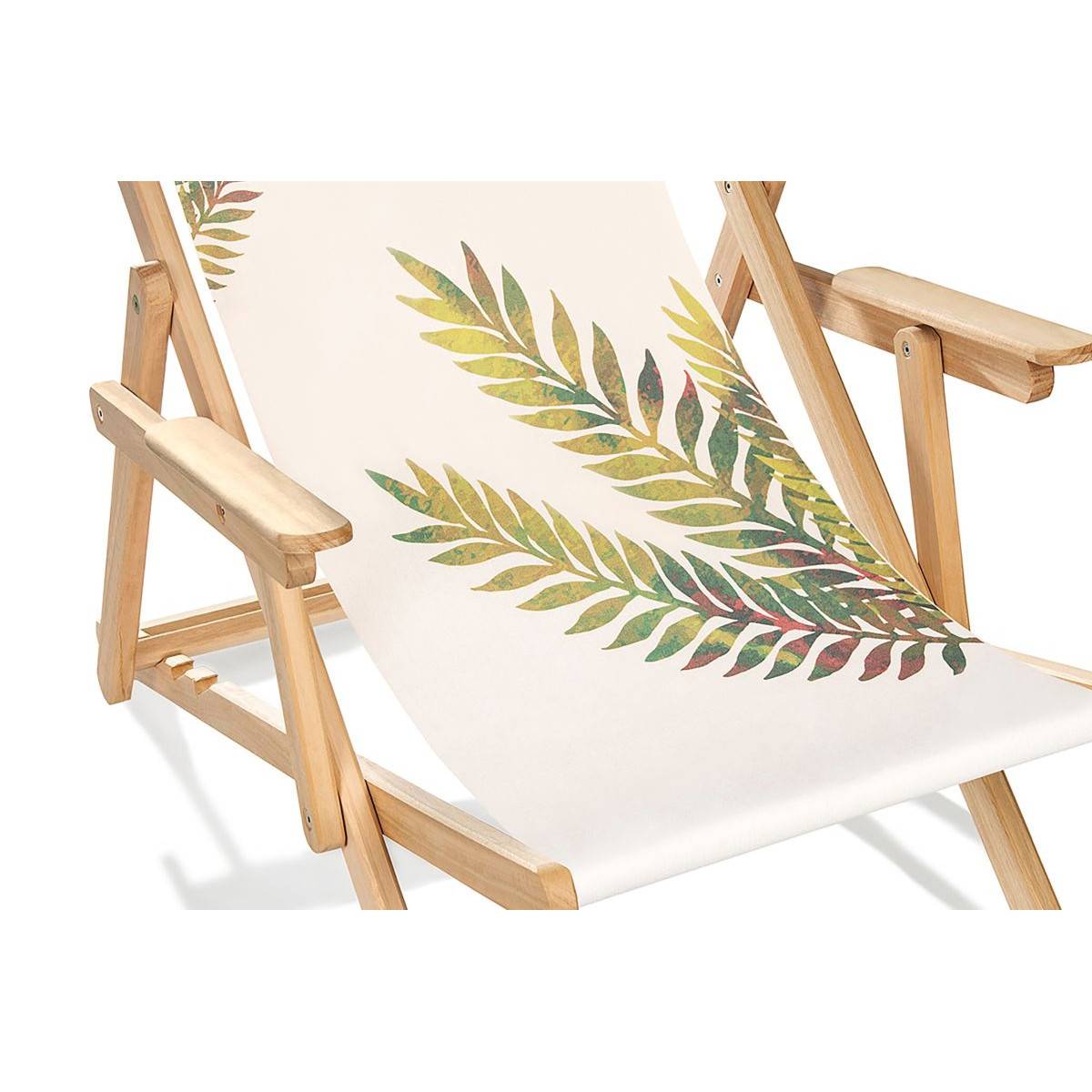 City Garden - Chilienne de jardin en bois d'Eucalyptus avec motif feuille - Ecru - LONA - Imagen 3