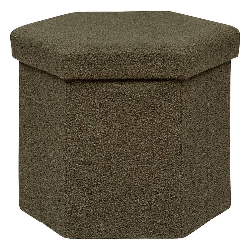 Pouf pliant hexa bouclette Jaiko kaki Atmosphera - Imagen 1
