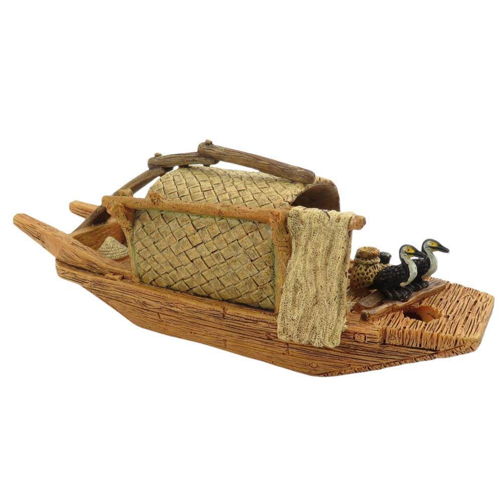 animallparadise - Bateau Pagode model 2 L, 28 x 9 x 10 cm, décoration aquarium - Imagen 1