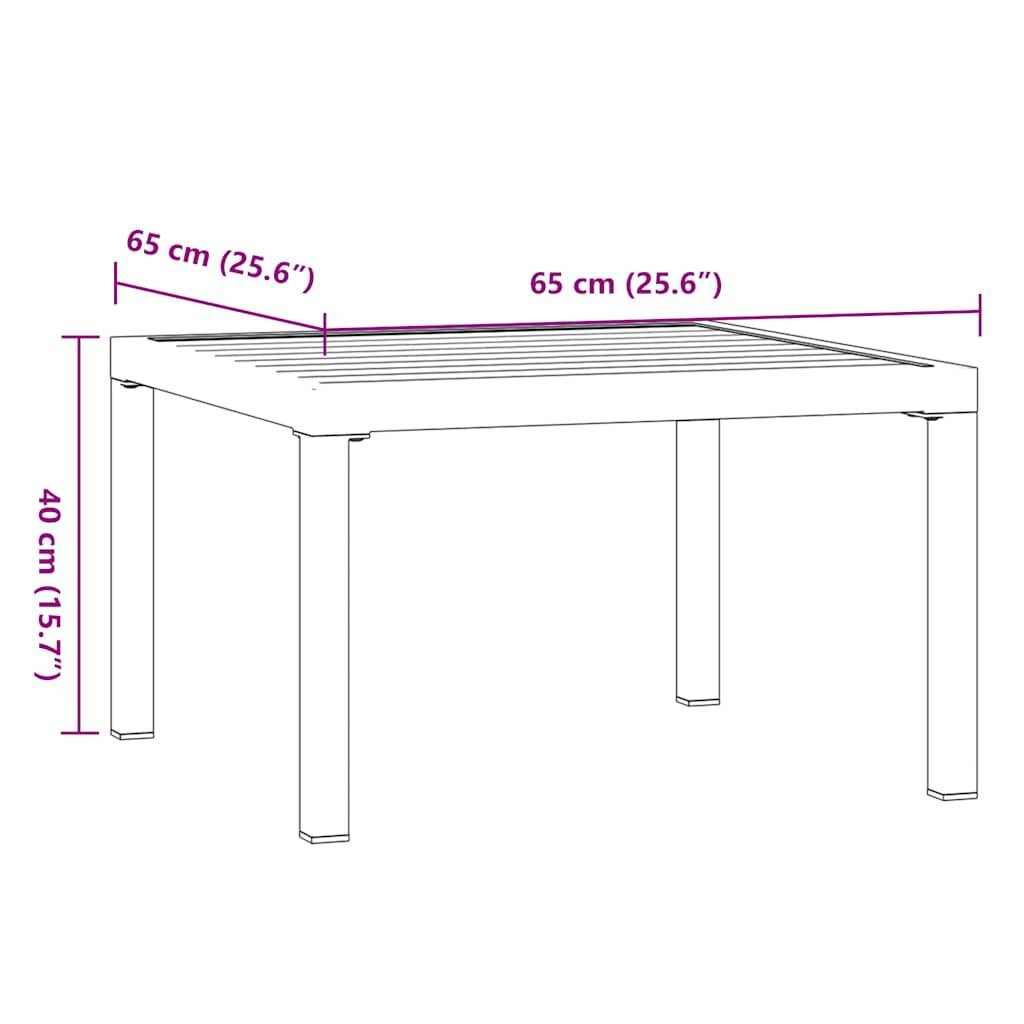 Maison Chic - Table d'extérieur - Table basse de jardin - Table de jardin noir 65x65x40 cm aluminium MP736 - Image 6