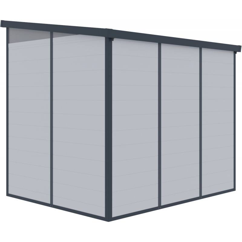 Jobu - Abri de jardin résine 4,10m² gris clair toit plat avec plancher Jôbu - Image 5