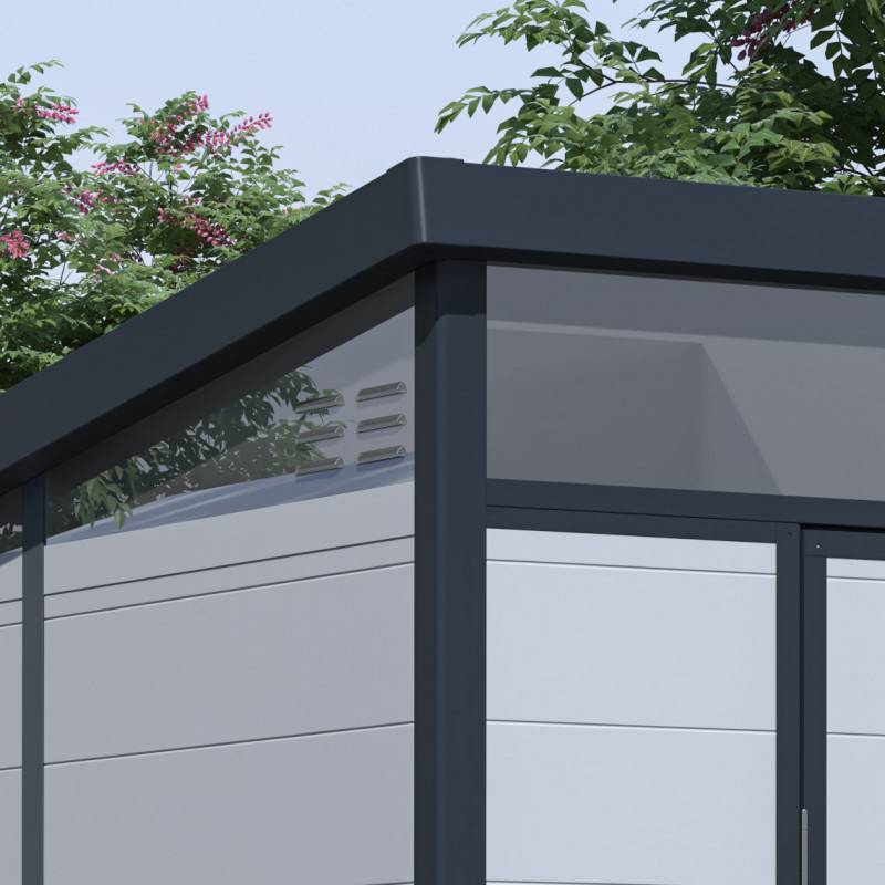 Jobu - Abri de jardin résine 4,10m² gris clair toit plat avec plancher Jôbu - Image 4
