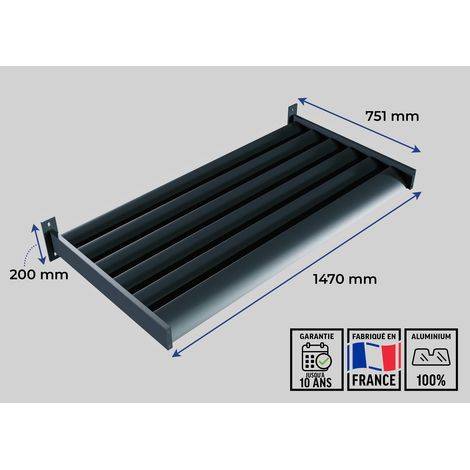 Brise Soleil Aluminium Horizontal 148x75cm Anthracite ORIAL Made in France - Image 4