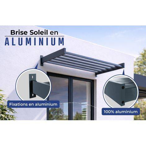 Brise Soleil Aluminium Horizontal 148x75cm Anthracite ORIAL Made in France - Image 3