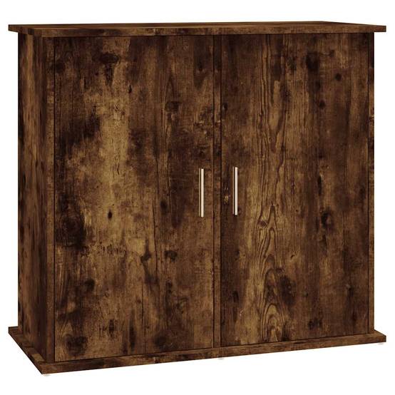 Meuble Aquarium Compact Bois d'ingénierie avec 4 Portes Chêne Fumé 81 cm - ComfortXL Outdoor Living - Image 2