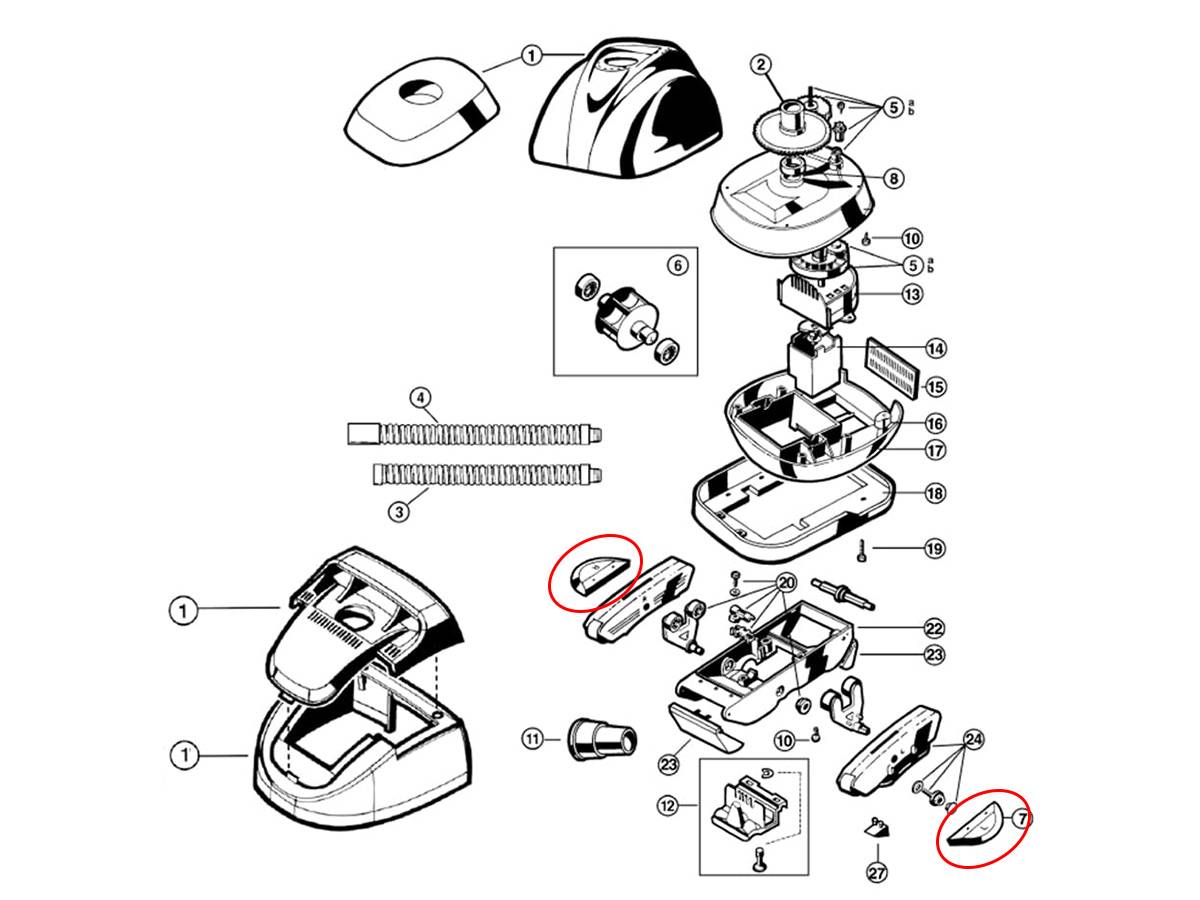 Hayward - Jeu d'ailes pour robot nettoyeur de piscine - Blanc - AXV604WHP - Hayward - Imagen 2