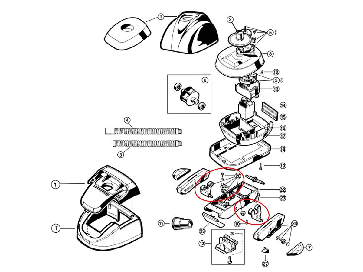 Hayward - Jeu d'ailes pour robot nettoyeur de piscine - Blanc - AXV604WHP - Hayward - Imagen 4
