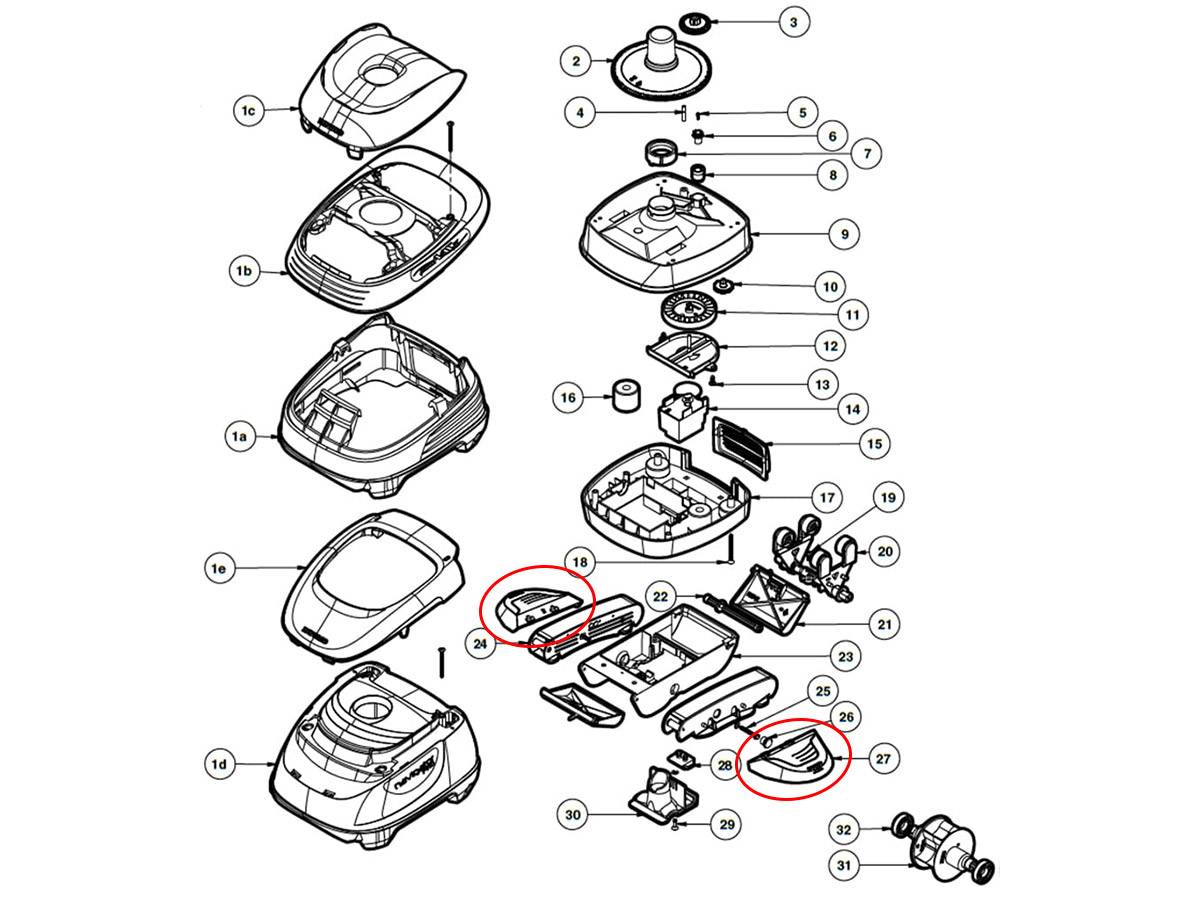 Hayward - Jeu d'ailes pour robot nettoyeur de piscine - Blanc - AXV604WHP - Hayward - Imagen 3