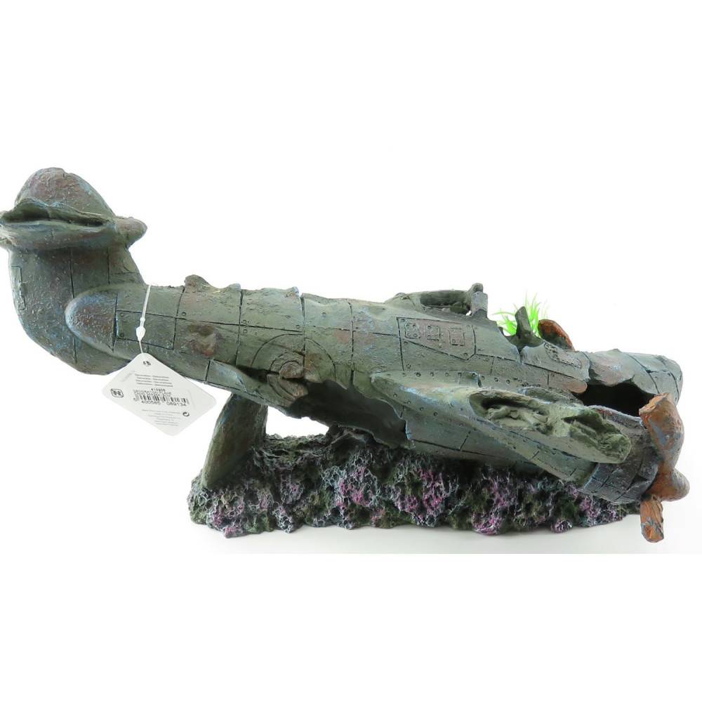 Avion PHILO.  35 x 25 x 18 cm. décoration aquarium. - Imagen 6