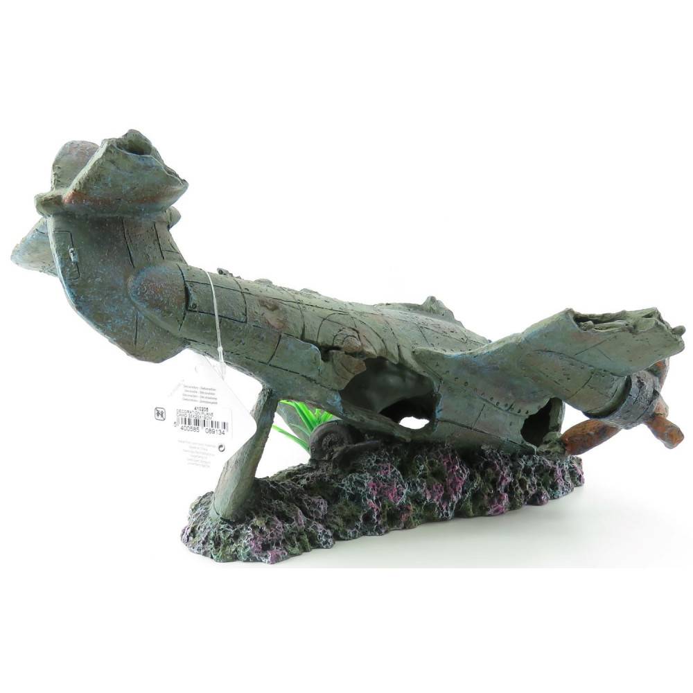 Avion PHILO.  35 x 25 x 18 cm. décoration aquarium. - Imagen 7