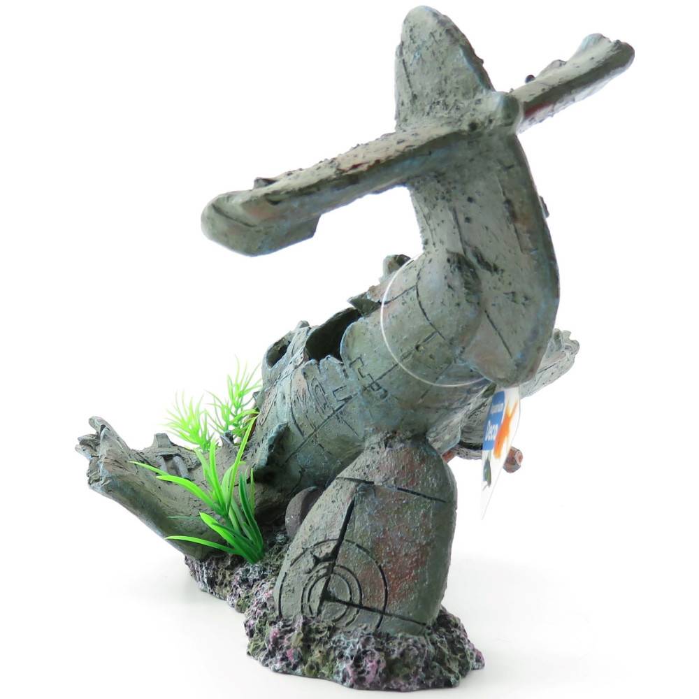 Avion PHILO.  35 x 25 x 18 cm. décoration aquarium. - Imagen 8