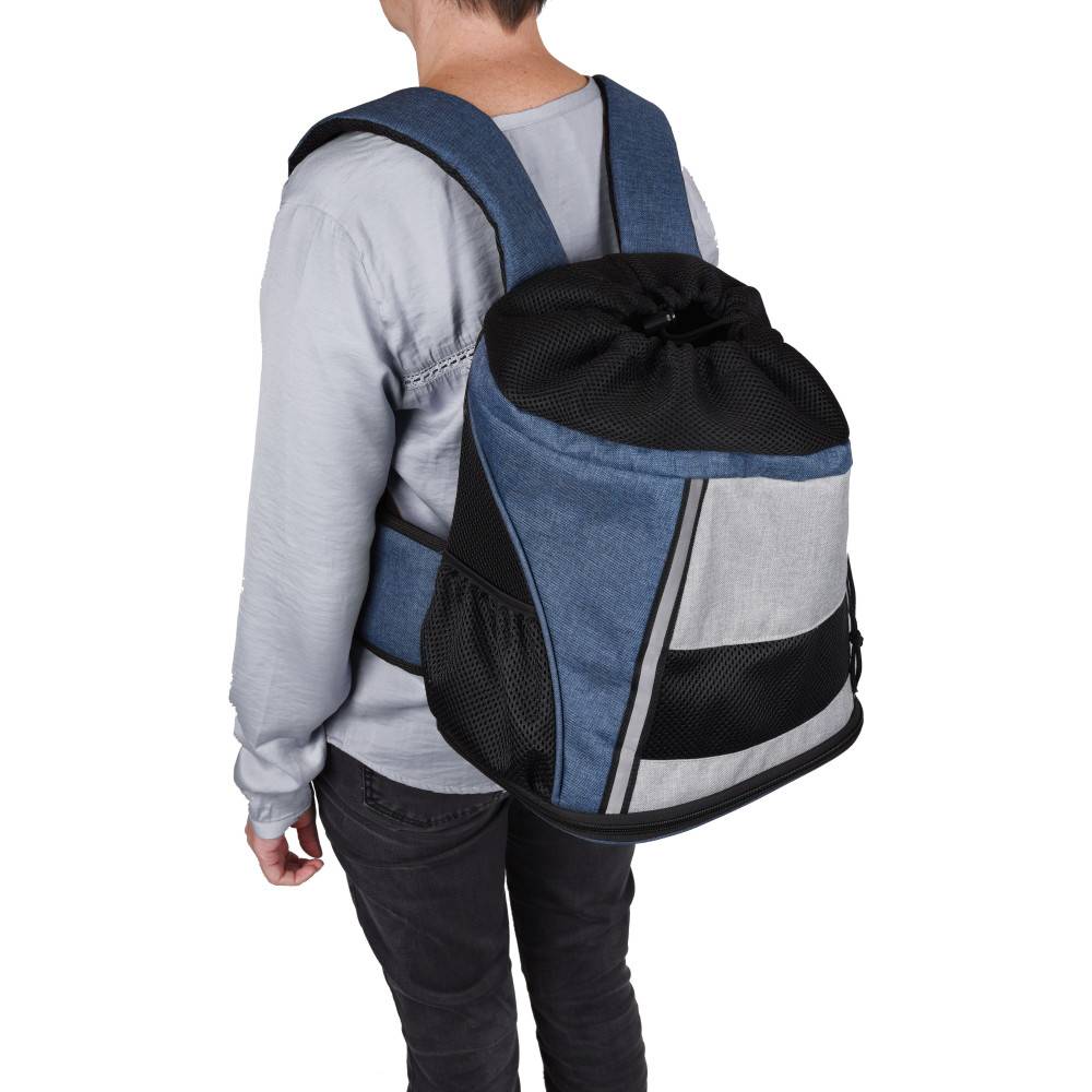 Sac de transport ventral Timi bleu 34 x 25 x 37 H cm pour chien max 7 kg - Image 1