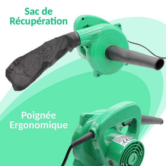 Mini Souffleur de Feuilles Electrique Sac de récupération Longueur du Câble 180cm Compact, Pratique et Léger Jardin - Image 9