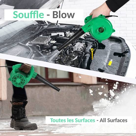 Mini Souffleur de Feuilles Electrique Sac de récupération Longueur du Câble 180cm Compact, Pratique et Léger Jardin - Image 7