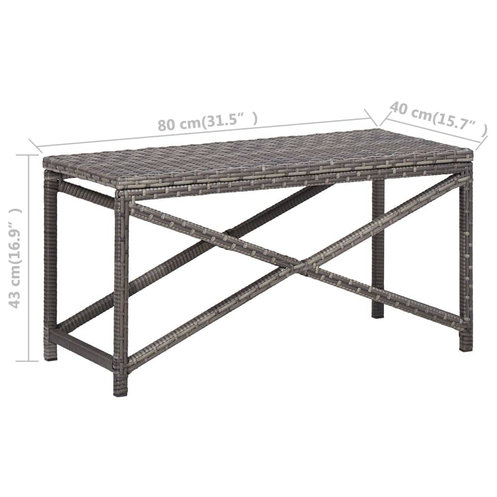 Helloshop26 - Banc de jardin meuble de patio d'extérieur terrasse 80 cm résine tressée gris - Imagen 5