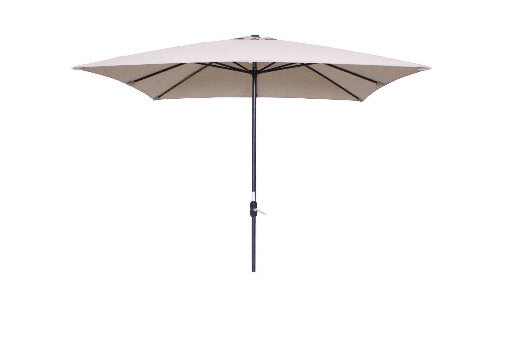 Garden Impressions - Parasol Lotus - 250x250 cm - noir carbone / voile ecru