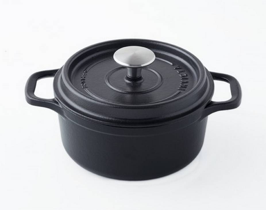 Invicta - Cocotte ronde en fonte émaillée 26cm noir mat PUV402261 Invicta