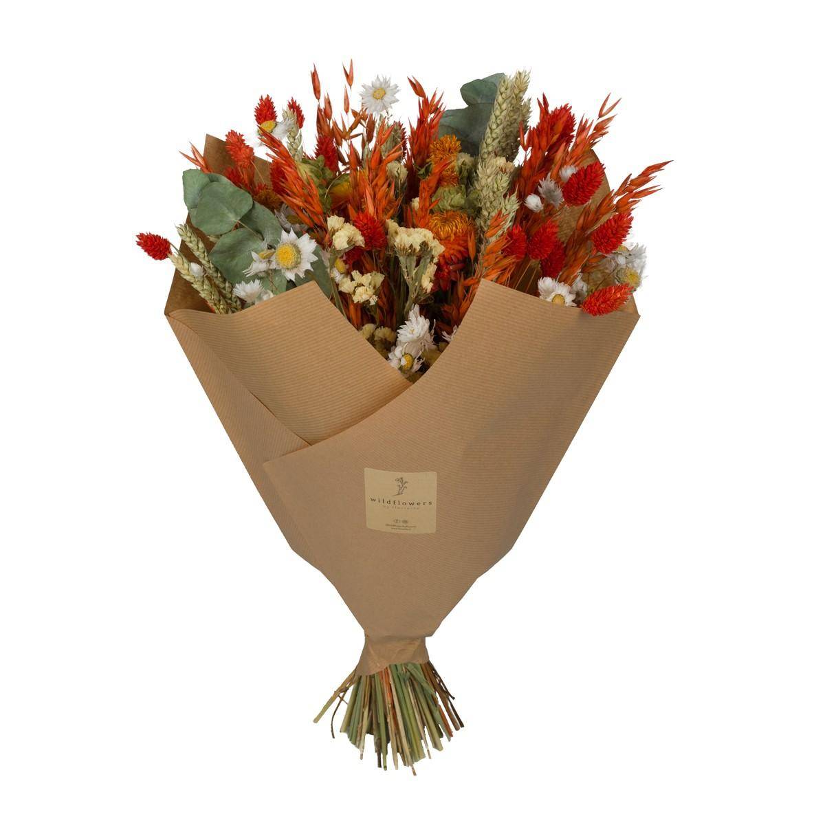 Bouquet de fleurs séchées classique orange - ↕60cm - Image 1