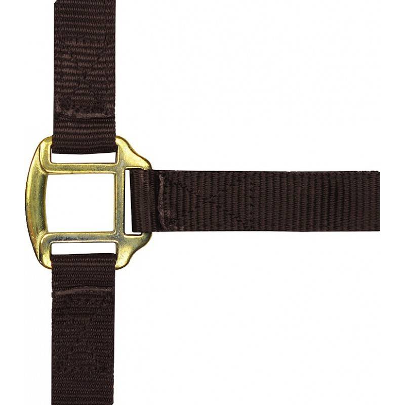 Norton - Licol nylon marron doublé cuir pour cheval - Imagen 1