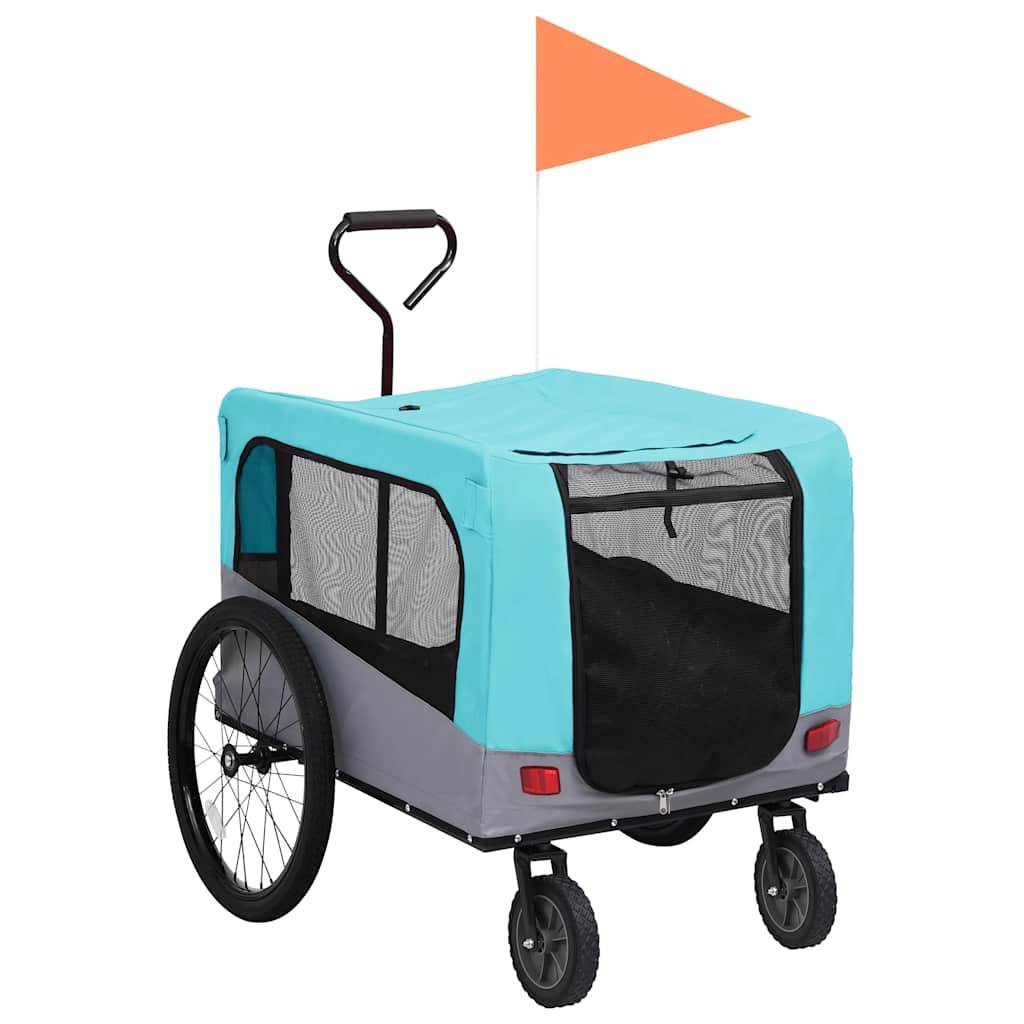 Vidaxl - Remorque de vélo pour chiens et poussette 2-en-1 bleu et gris vidaXL 92441 - Imagen 1