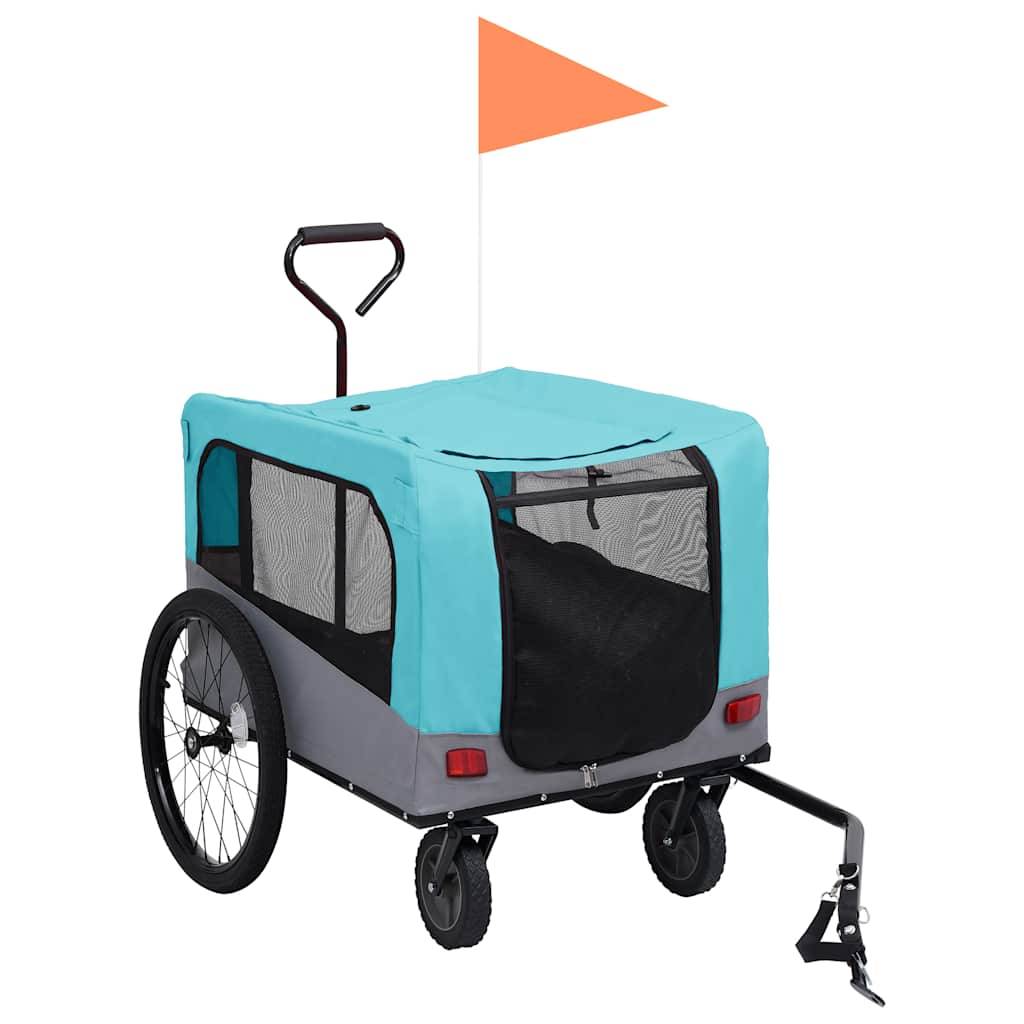 Vidaxl - Remorque de vélo pour chiens et poussette 2-en-1 bleu et gris vidaXL 92441 - Imagen 8