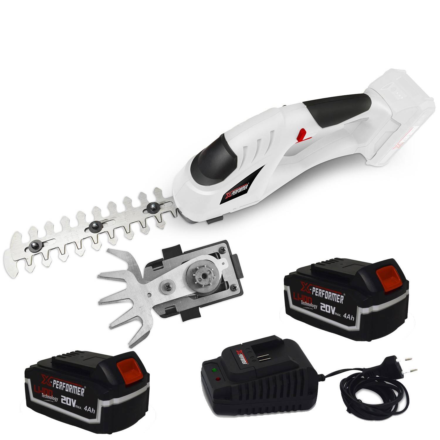 Cisaille de jardin Portative - Sculpteur de haies 2 EN 1 - 20V - Xperformer XPCSTH20LI - 2 Batteries 2Ah et chargeur