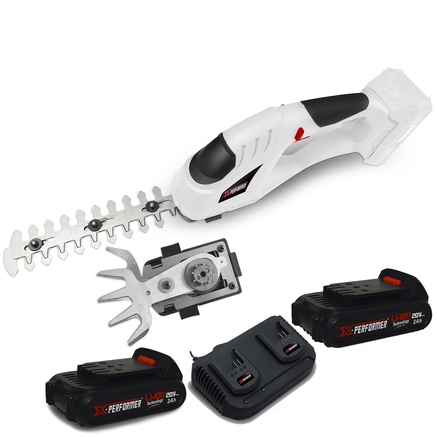 Cisaille de jardin Portative - Sculpteur de haies 2 EN 1 20V Xperformer XPCSTH20LI - 2 Batteries 2Ah et DOUBLE chargeur - Image 1