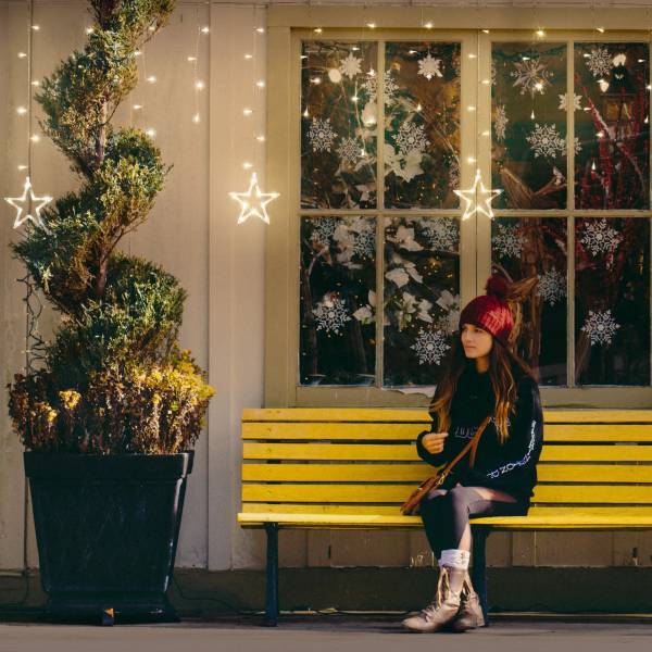 Lotti - Guirlande lumineuse stalactite 5 étoiles 4M H80cm LED blanc chaud 8 modes IP44 prolongeable SMART Connect 31V Lotti - Imagen 5