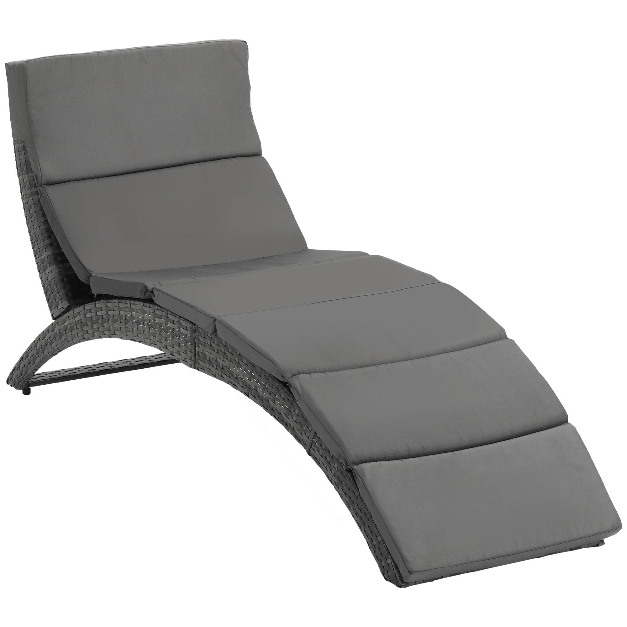 Outsunny - Bain de soleil design contemporain - matelas grand confort inclus - résine tressée gris - Outsunny - Imagen 1