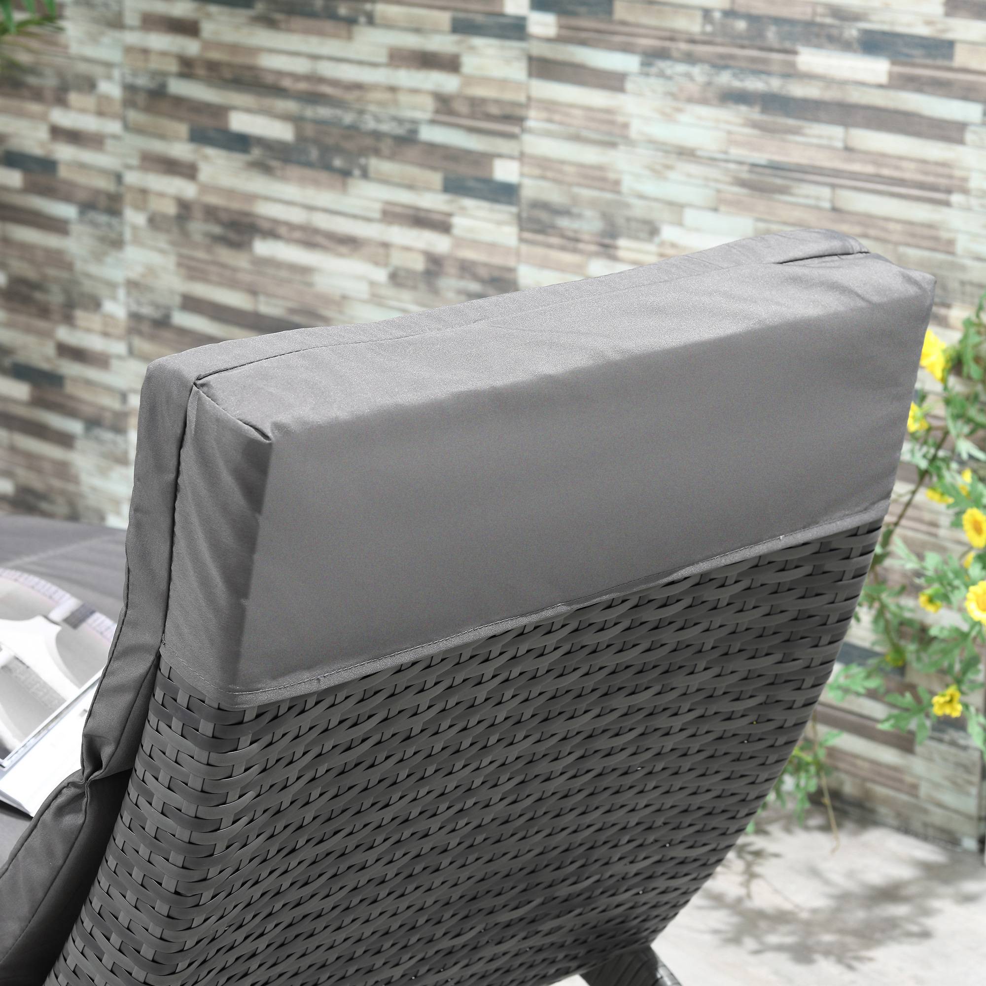 Outsunny - Bain de soleil design contemporain - matelas grand confort inclus - résine tressée gris - Outsunny - Imagen 4