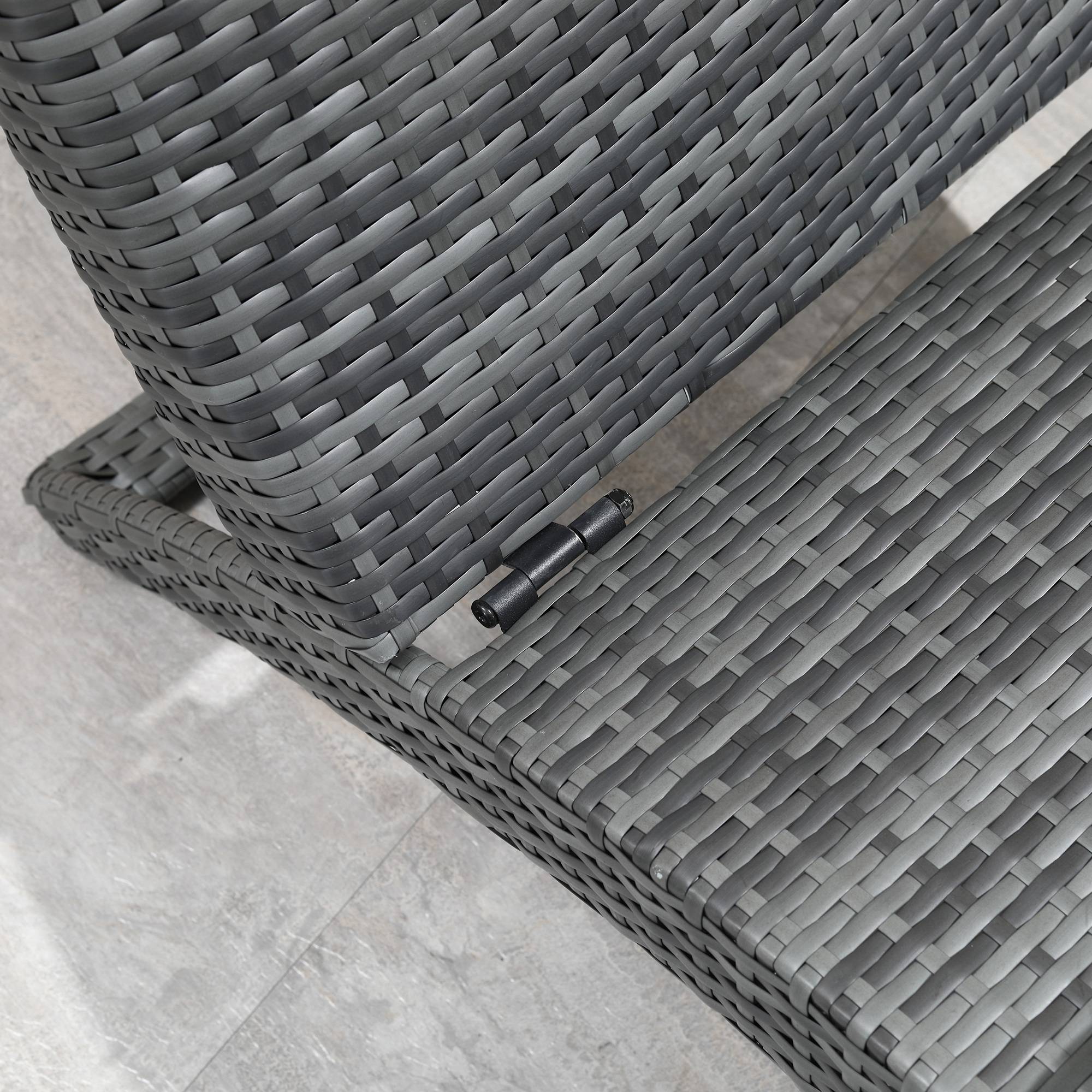 Outsunny - Bain de soleil design contemporain - matelas grand confort inclus - résine tressée gris - Outsunny - Imagen 5