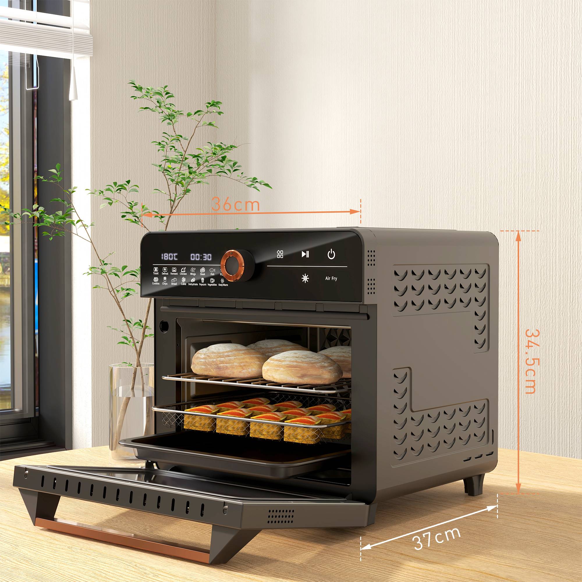 Mini-four 3-en-1 20L à convection avec fonction friteuse à air pour cuisine – ComfortXL Outdoor Living - Image 3