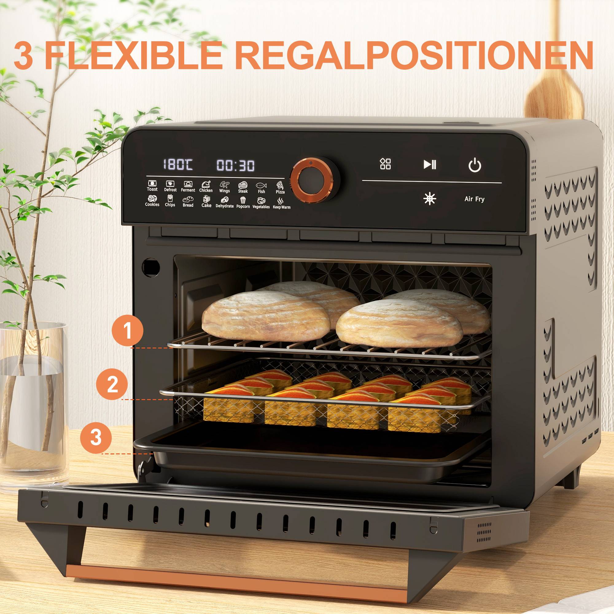 Mini-four 3-en-1 20L à convection avec fonction friteuse à air pour cuisine – ComfortXL Outdoor Living - Image 5