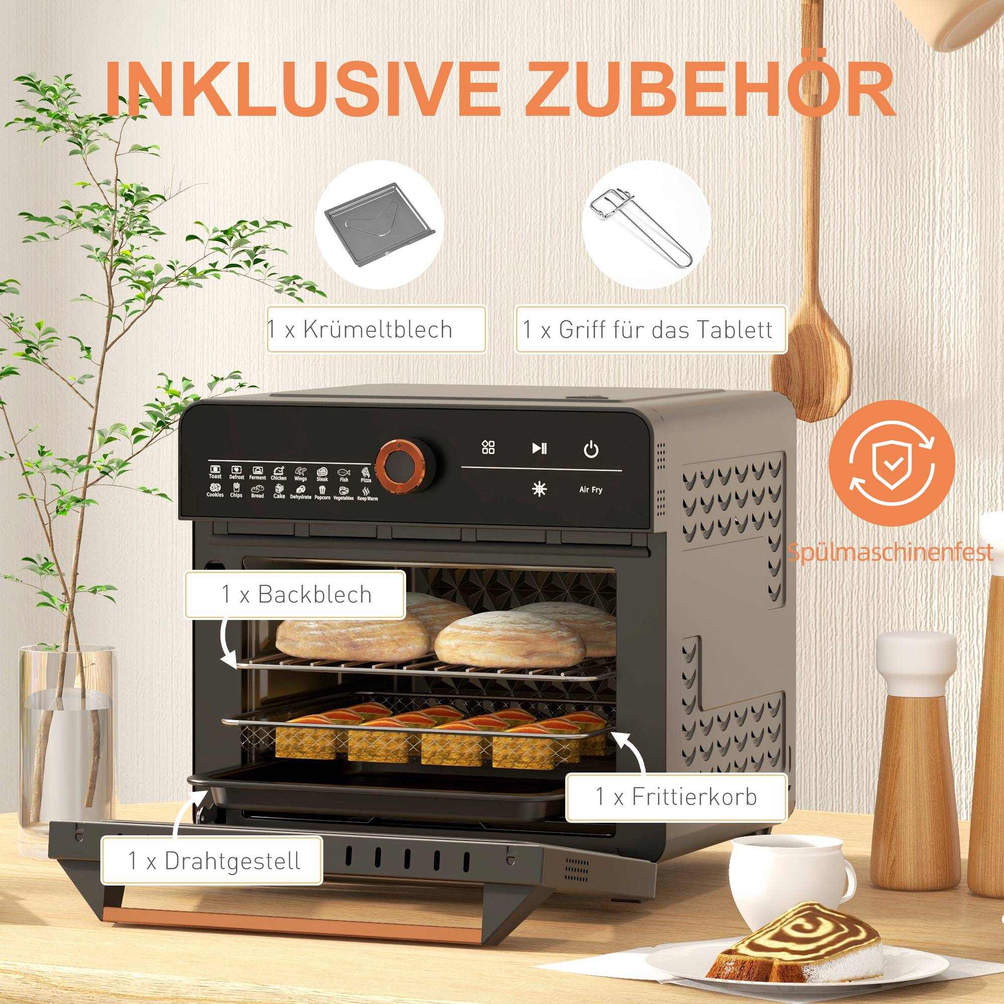 Mini-four 3-en-1 20L à convection avec fonction friteuse à air pour cuisine – ComfortXL Outdoor Living - Image 6