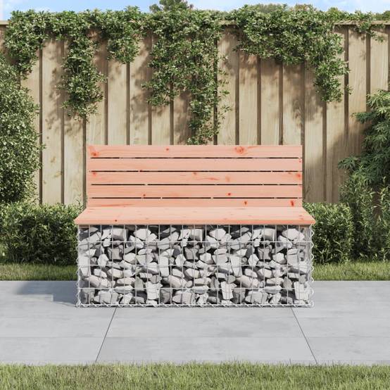 Maison Chic - Banc de jardin - Banc d'extérieur - Banquette design gabion 103x70x65cm bois massif de douglas - Imagen 2
