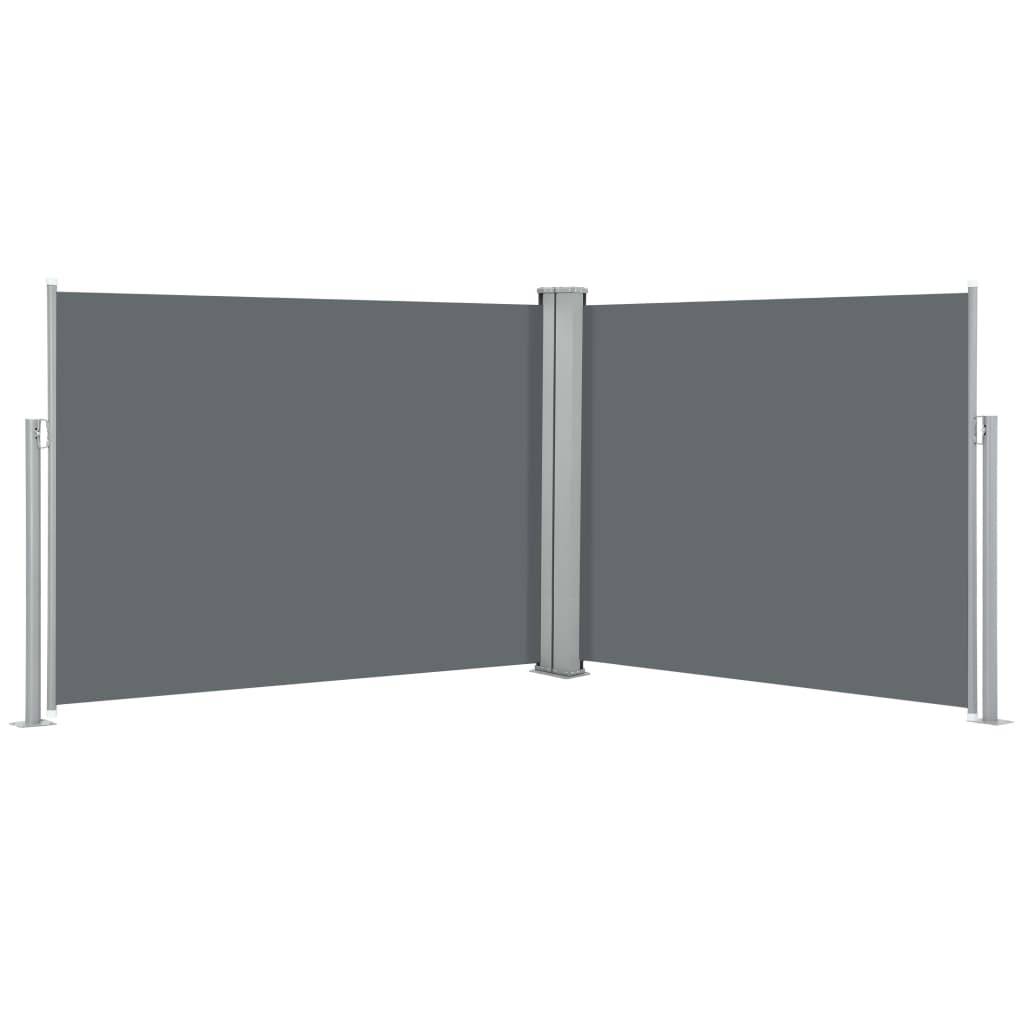Helloshop26 - Auvent paravent store brise-vue latéral rétractable de patio jardin terrasse balcon protection visuelle écran 140 x 1000 cm anthracite - Imagen 1