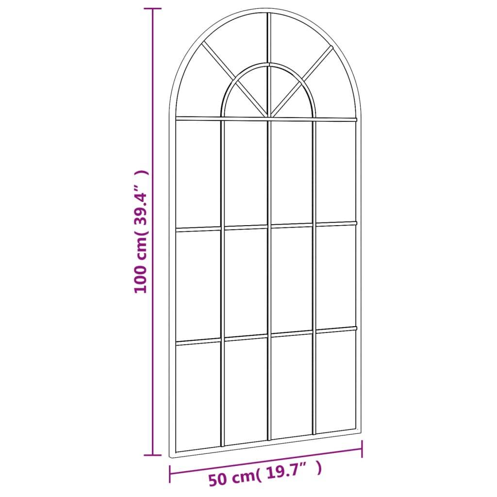 Maison Chic - Miroir mural - Miroir décoratif noir 50x100 cm arche fer - Image 7