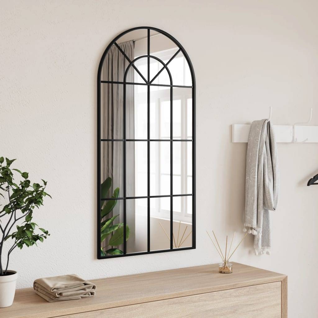 Maison Chic - Miroir mural - Miroir décoratif noir 50x100 cm arche fer - Image 2
