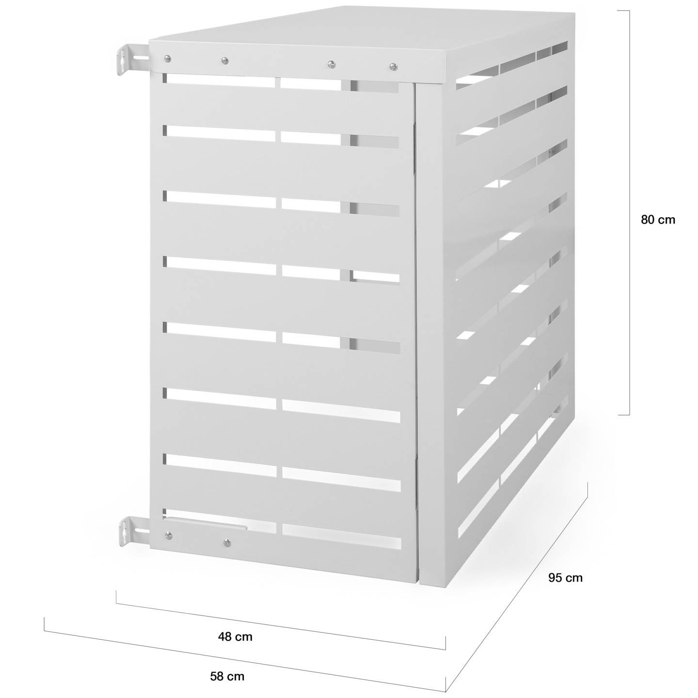 IDMARKET - Cache climatiseur 95 x 50 x 80 cm métal blanc protection unité extérieure pour pompe à chaleur - Image 5