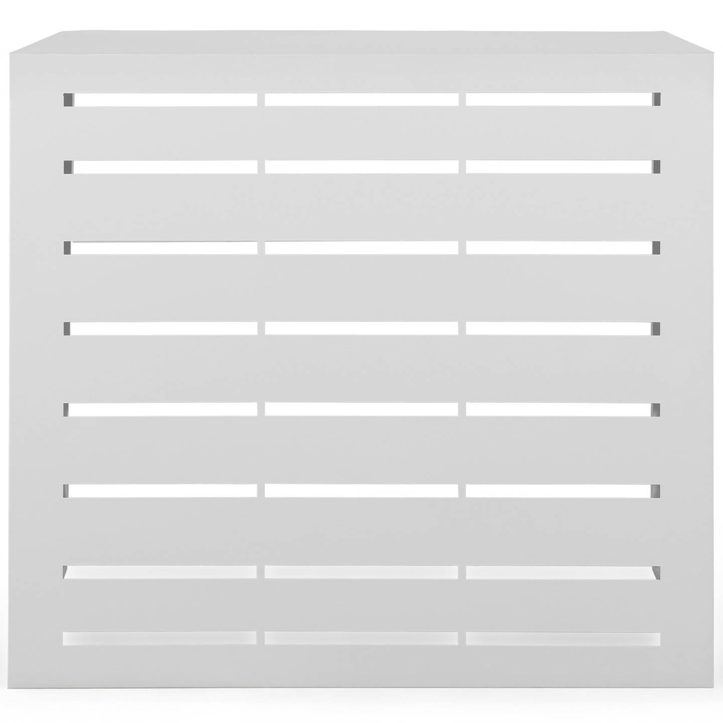 IDMARKET - Cache climatiseur 95 x 50 x 80 cm métal blanc protection unité extérieure pour pompe à chaleur - Image 3