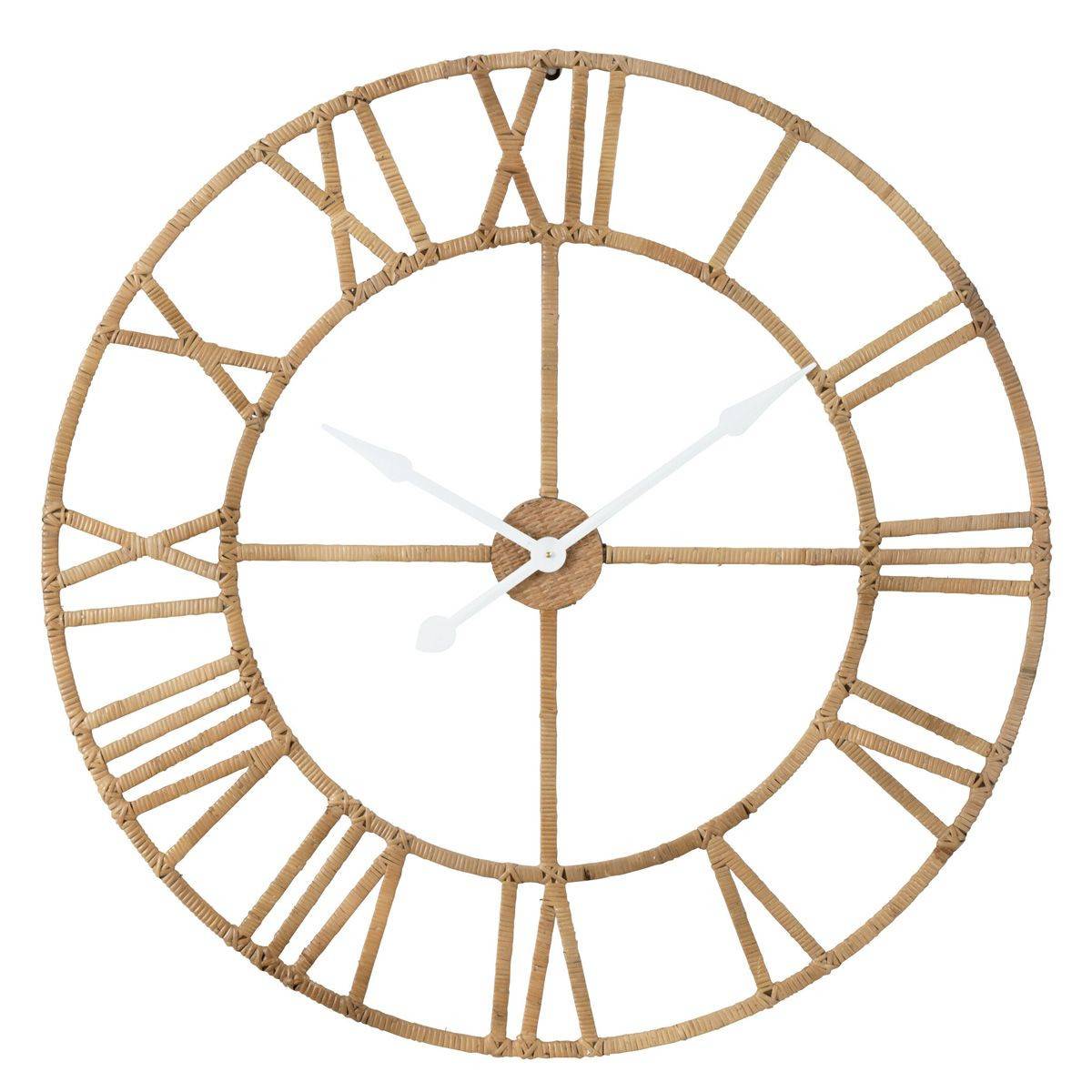 Horloge Murale en Rotin "Roman" 100cm Naturel - Image 1