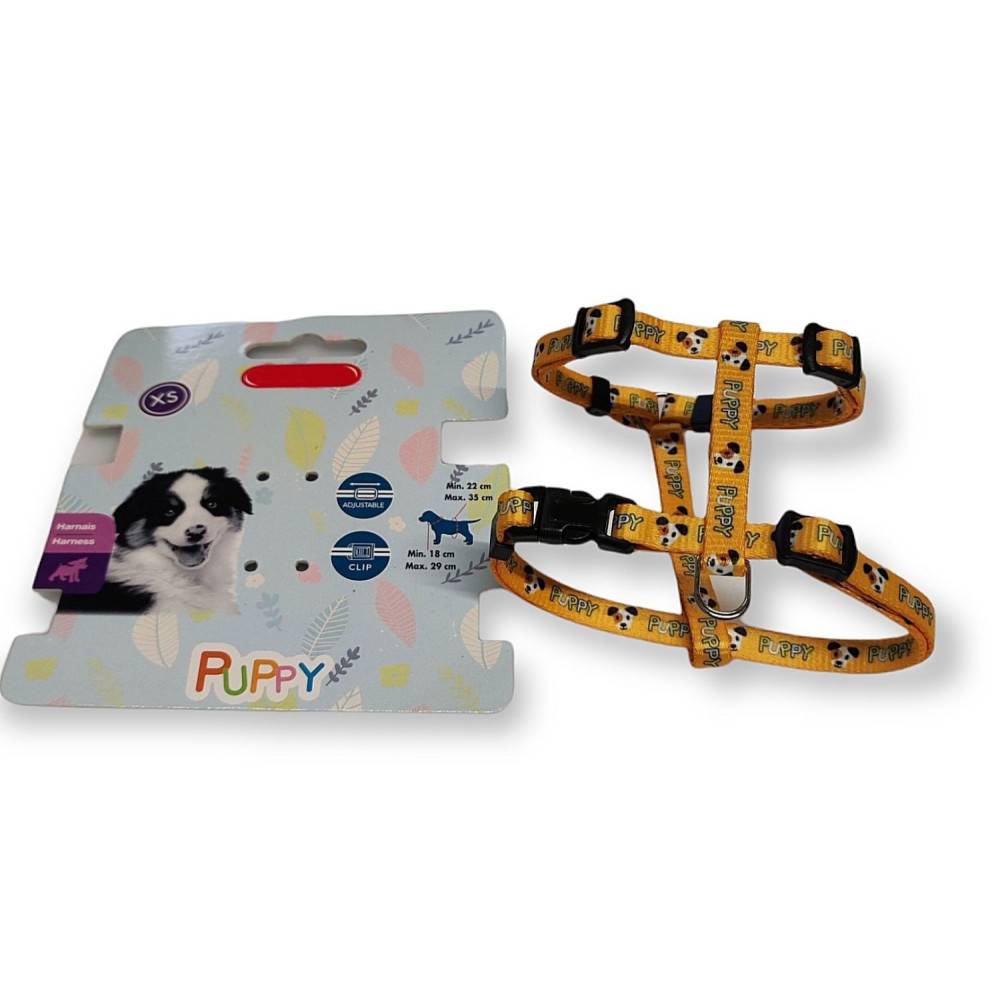 animallparadise - Harnais XS 8 mm 18 à 29 cm jaune PUPPY MASCOTTE  pour chiots - Imagen 2
