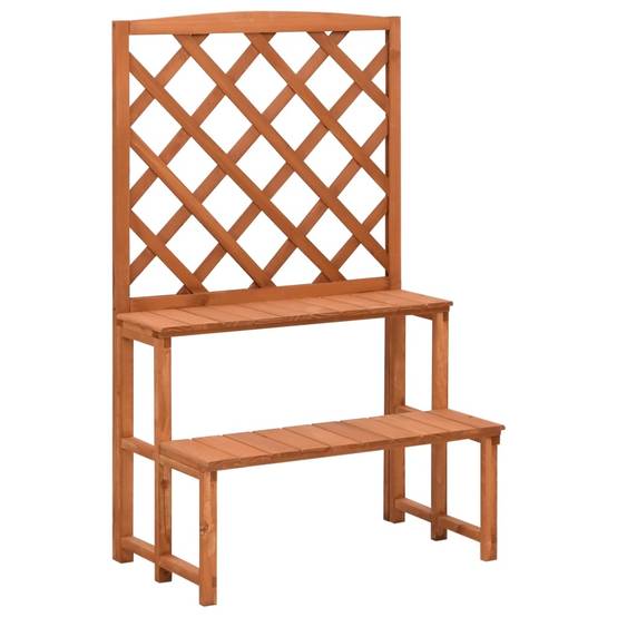 Support de plantes avec treillis bois de sapin naturel 70 x 42 x 115 cm - PANGIVO - Image 1