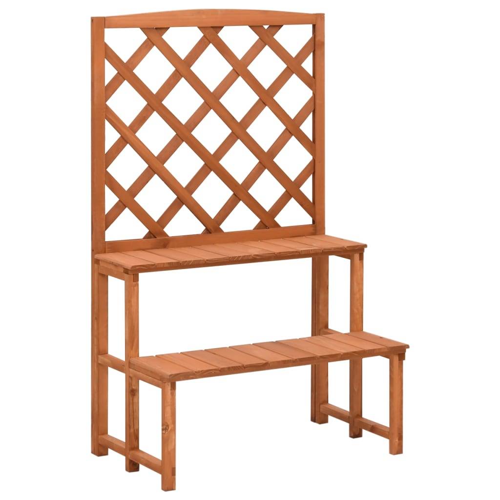Support de plantes avec treillis bois de sapin naturel 70 x 42 x 115 cm - PANGIVO - Image 1