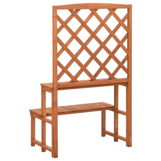 Support de plantes avec treillis bois de sapin naturel 70 x 42 x 115 cm - PANGIVO - Image 4