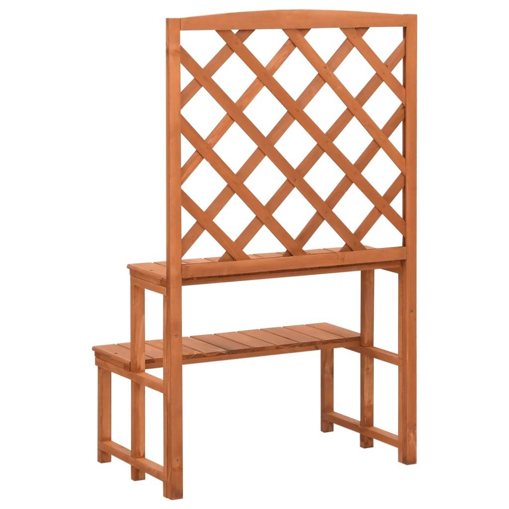 Support de plantes avec treillis bois de sapin naturel 70 x 42 x 115 cm - PANGIVO - Image 4